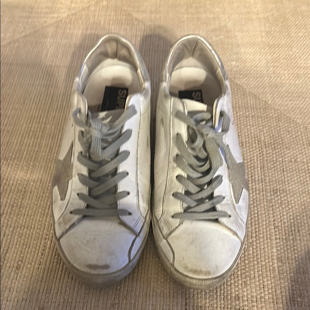 Golden Goose Silver and White Sneakers sz 40 - Picture 5 of 7
